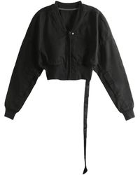 Rick Owens - Jassen ,Zwart ,Katoen Flight Jacket Cropped - Lyst