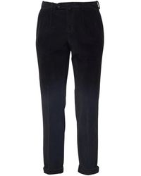 BRIGLIA - Broeken ,Bruin ,Leer Gestreepte Broek - Lyst