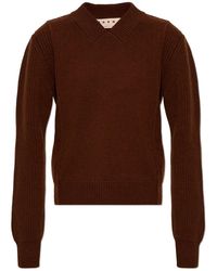 Marni - Wol V-Hals Trui - Lyst