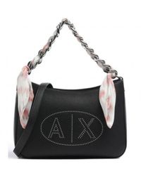 ARMANI EXCHANGE - Schwarze handtasche mit kette und band - Lyst