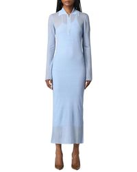 Fendi - Geribbelde Gebreide Midi Jurk Met Rits - Lyst