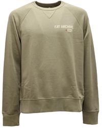 Fay - Archive Sweatshirt Met Geborstelde Binnenkant - Lyst