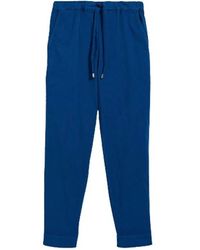 Max Mara - Pantalón de jogging de algodón elástico azul - Lyst