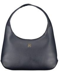 Tommy Hilfiger - Blaue polyester-schultertasche mit reißverschluss - Lyst