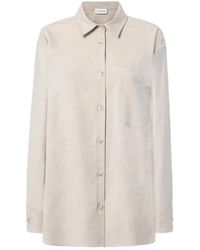 ANDAMANE - Overhemden ,Wit ,Leer Pocket Shirt - Lyst