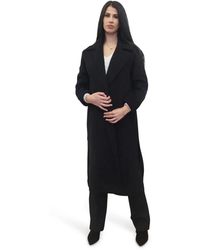 Marella - Jassen ,Zwart ,Wol Shawl-Collar Lange Jas - Lyst