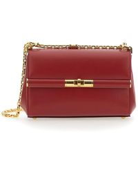 Dolce & Gabbana - Rote Leder-Schultertasche Mit Drehverschluss - Lyst