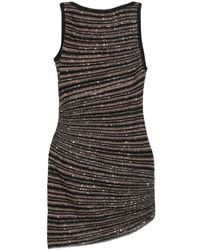 Missoni - Korte Paillet Gestreepte Mouwloze Jurk - Lyst