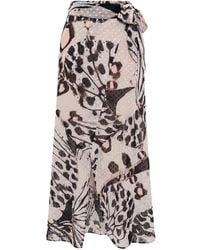Trussardi - Rokken ,Veelkleurig ,Polyester Wrap Maxi Rok - Lyst