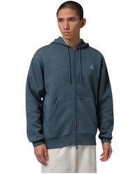 Nike - Fitness ,Blauw ,Katoen Brooklyn Fleece Hoodie Met Volledige Rits - Lyst