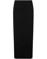 KHAITE - Rokken ,Zwart ,Polyester Lyle Crepe Midi Rok - Lyst