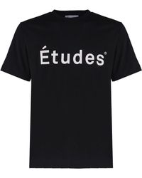 Etudes Studio - Magliette bianca con stampa logo in cotone - Lyst