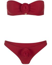 LaRevêche - Rotes blumen bikini set - Lyst