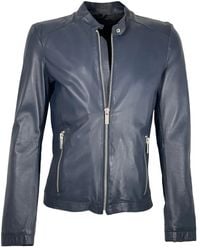 Oakwood - Lederjacke blaue jeans - Lyst