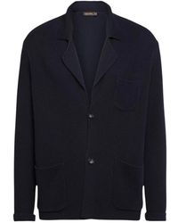Oscar Jacobson - Truien & Vesten ,Blauw ,Katoen Regular Fit Katoenen Vest - Lyst