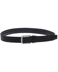 Baldinini - Accessoires ,Zwart ,Leer Geweven Leren Riem - Lyst