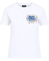 Etro - Tops ,Wit ,Katoen Wit T-Shirt - Lyst