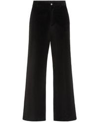 Philipp Plein - Broeken ,Zwart ,Katoen Velvet Wide Leg Broeken - Lyst