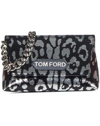 Tom Ford - Borsa a mano leopardata argento aw23 - Lyst