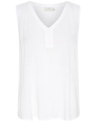 Kaffe - Witte V-Hals Top - Lyst