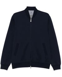 Brunello Cucinelli - Hoodies & Sweatvesten ,Blauw ,Katoen Zip-Through Sweatshirt - Lyst