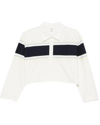 RE/DONE - Tops ,Wit ,Katoen Gestreept Polo Top - Lyst
