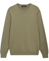 Brooks Brothers - Truien & Vesten ,Groen ,Katoen Gemerceriseerd Katoenen Shirt Met Ronde Hals - Lyst