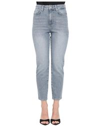 ONLY - Jeans in denim a vita alta straight fit - Lyst