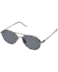 Thom Browne - Aviator sonnenbrille grau schildpatt silber linse - Lyst