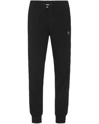 Philipp Plein - Broeken ,Zwart ,Katoen Gewatteerde Joggingbroek - Lyst
