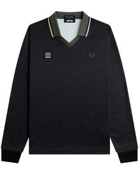 Fred Perry - Printed Long Sleeve Polo - Lyst
