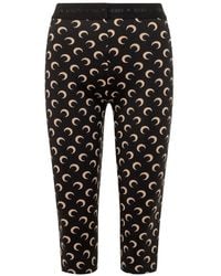 Marine Serre - Moon Printed Jersey Capri Broek - Lyst