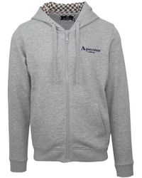 Aquascutum - Zip-up baumwoll-sweatshirt mit kapuze - Lyst