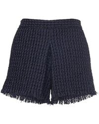DSquared² - Korte Broeken ,Blauw ,Katoen Houndstooth Mini Rok - Lyst
