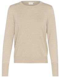 Kaffe - Grau Melange Strickpullover - Lyst