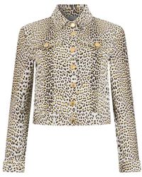 Roberto Cavalli - Jassen ,Veelkleurig ,Katoen Pop Jaguar Animal-Print Jas - Lyst