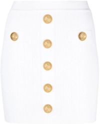 Balmain - Ribgebreide Mini-Rok - Lyst