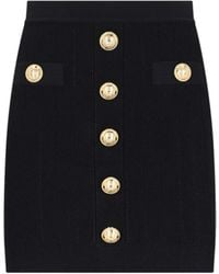 Balmain - Mini-Rok Met Knoopdetail - Lyst