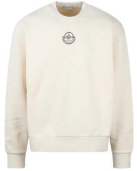 Moncler - Cotton maxi sweatshirt mit logo-print - Lyst