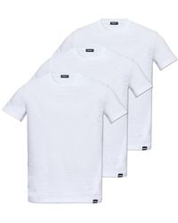DSquared² - Tops ,Wit ,Katoen Driepak Ondergoed T-Shirts - Lyst