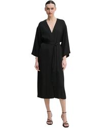 Isabelle Blanche - Kleedjes ,Zwart ,Polyester Flared Midi Dress - Lyst