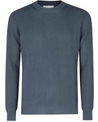 Roberto Collina - Truien & Vesten ,Blauw ,Wol Girocollo Ml - Lyst