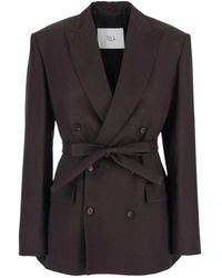 Tela - Jassen ,Bruin ,Double Breasted Blazer - Lyst