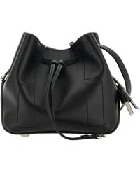 Hogan - Tassen ,Zwart ,Leer Leren Bucket Bag Met Verstelbare Schouderband - Lyst