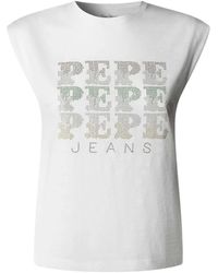 Pepe Jeans - Tops ,Wit ,Katoen Luján Sleeveless Top - Lyst