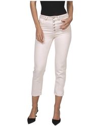 Dondup - Broeken ,Roze ,Katoen Koons Cropped Broeken - Lyst