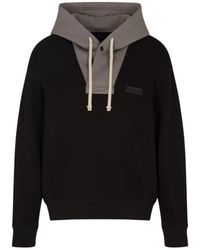 ARMANI EXCHANGE - Hoodies & Sweatvesten ,Zwart ,Katoen Hooded Sweatshirt - Lyst