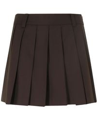 DUNST - Rokken ,Bruin ,Polyester Geplooide Minirok - Lyst