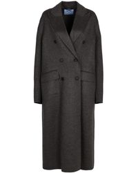 Prada - Luxe Wol Kasjmier Jas Revers Kraag - Lyst