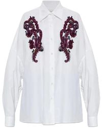 Dries Van Noten - Geborduurde Cocoon Shirt - Lyst